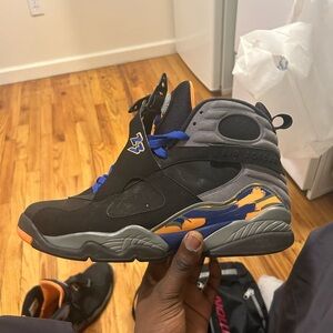 Air Jordan Retro 8 Black and Blue Sneakers